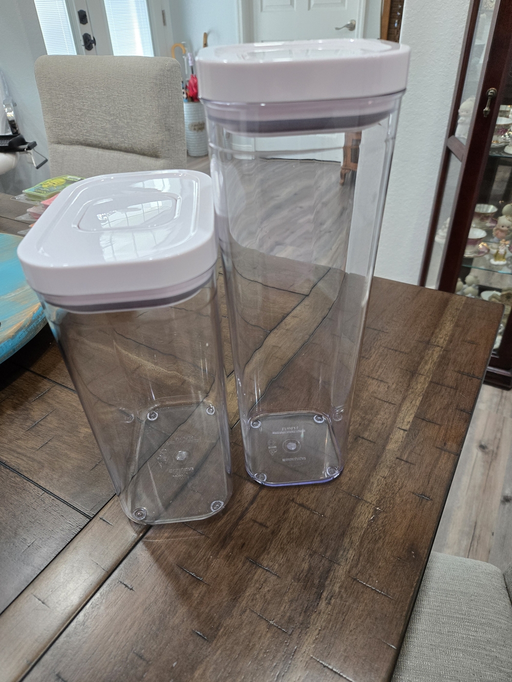 OXO (2) Clear Food Storage Canisters with Lids.